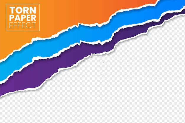 hojas de papel rasgadas esquinas en vector de fondo transparente