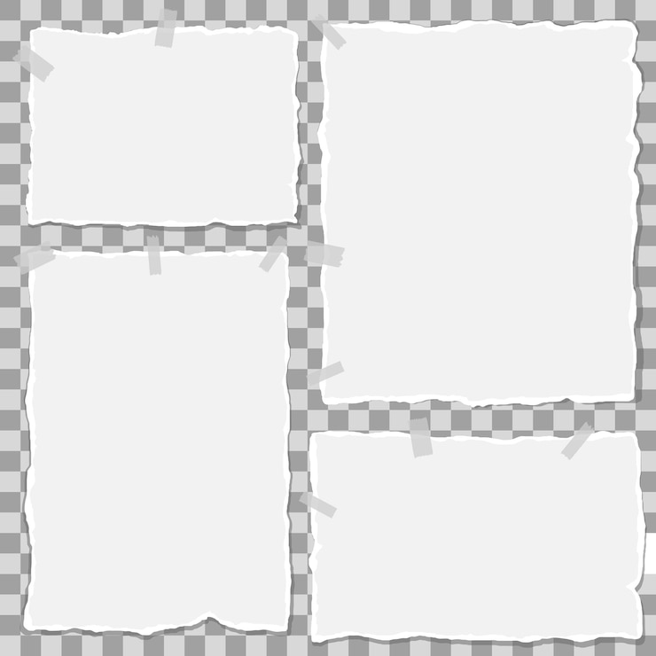 Vector hojas de papel rasgadas juego de tiras de papel rasgado ilustración vectorial