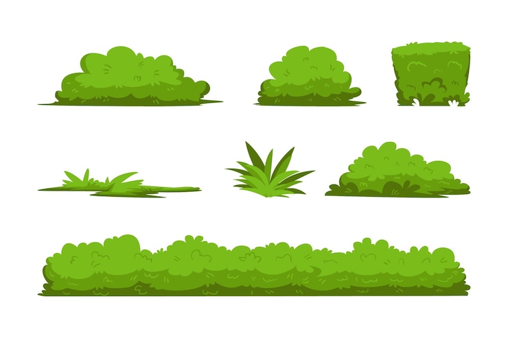 Vector hojas de pasto verde