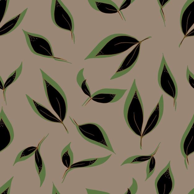 Hojas de patrón transparente de vector con sombra negra sobre fondo Para telas textiles ropa papel tapiz fondos de papel volantes e invitaciones