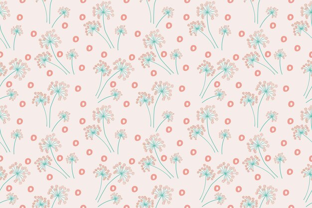 Hojas de plantas de flores rojas verdes Diseño de patrón de tarjeta Papel tapiz de impresión Patrón de fondo Vector