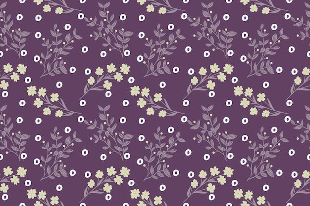 Hojas de plantas de flores rojas verdes Diseño de patrón de tarjeta Papel tapiz de impresión Patrón de fondo Vector