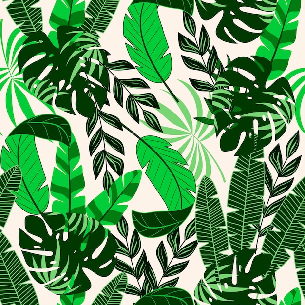 Hojas y plantas tropicales
