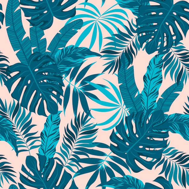 Vector hojas y plantas tropicales