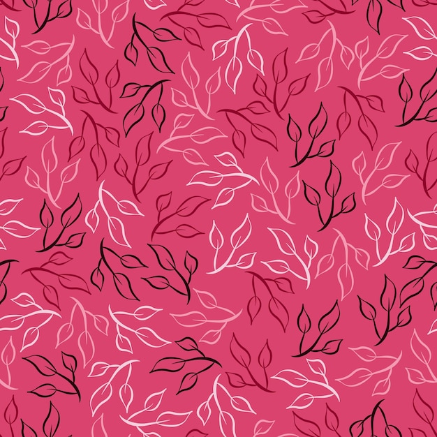 Hojas y ramas repiten el patrón. Diseño de motivos florales. Azulejo botánico. Bueno para impresiones, envolver