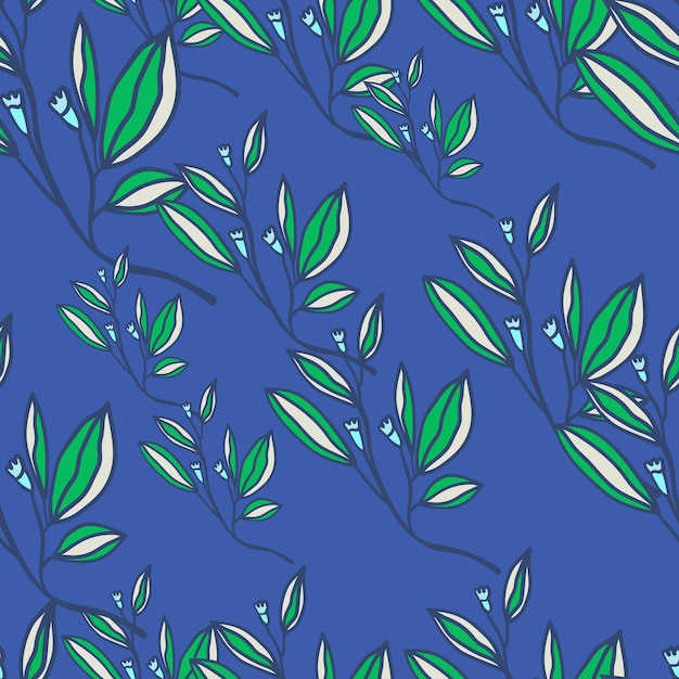 Hojas románticas y patrón sin costuras de flores Papel tapiz floral de estilo vintage Fondo sin fin de plantas lindas