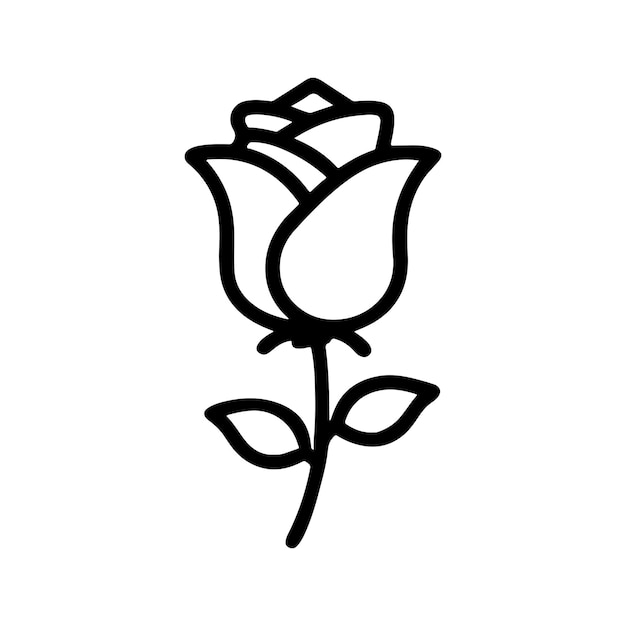 con hojas de rosa silhouette de flor