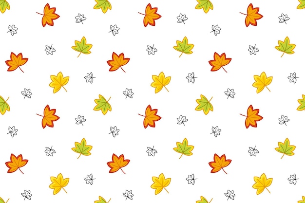 Hojas de sicómoro o arce Otoño de patrones sin fisuras Hoja caída Vector de dibujos animados
