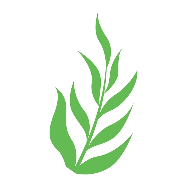 Las hojas simbolizan la primavera y el crecimiento de la rama de la planta en blanco