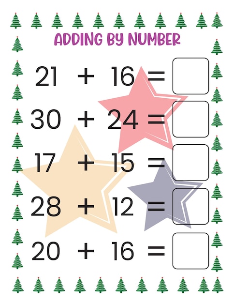 Hojas de trabajo de actividades matemáticas navideñas