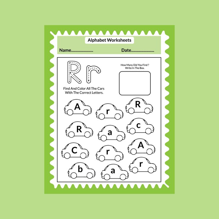 Vector hojas de trabajo de rastreo de letras del alfabeto para niños