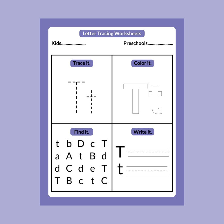 Hojas de trabajo de rastreo de letras mayúsculas ABC para preescolares y niños