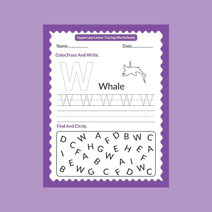 Hojas de trabajo de rastreo de letras mayúsculas para niños y preescolares