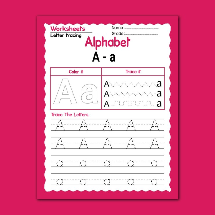 Hojas de trabajo de rastreo de letras para niños