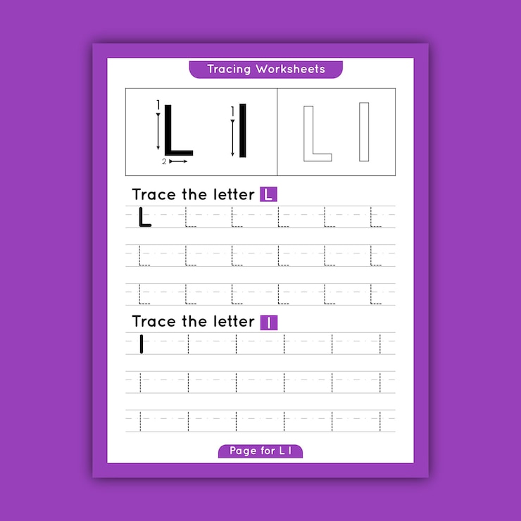 Vector hojas de trabajo para trazar letras para niños en edad preescolar niños con a a z