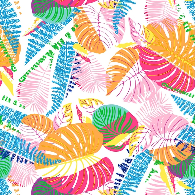 hojas tropicales coloridas con la palabra verde en ellas