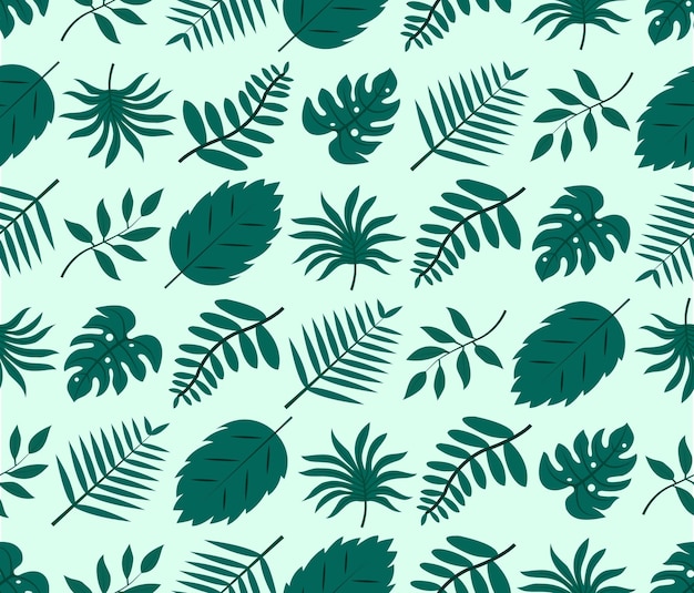 Hojas Tropicales Diseño Vectorial Patrón Floral Transparente