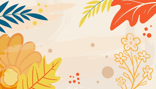 Hojas tropicales de fondo diseño de pancarta de follaje botánico dibujado a mano colorido para papeles de pared