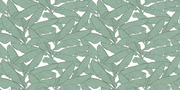 Hojas tropicales patrón sin costuras fondo vectorial de hojas de plátano