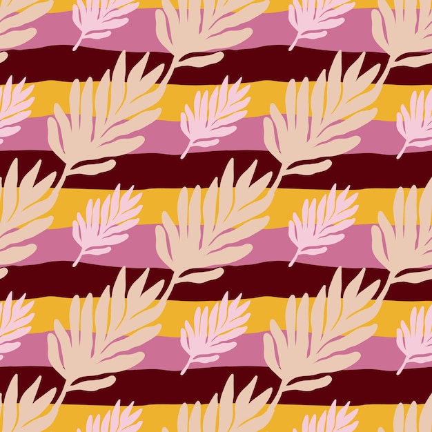 Hojas tropicales patrón sin costuras telón de fondo floral papel tapiz de decoración inspirado en Matisse fondo de forma orgánica simple diseño para la superficie de envoltura de impresión textil de tela
