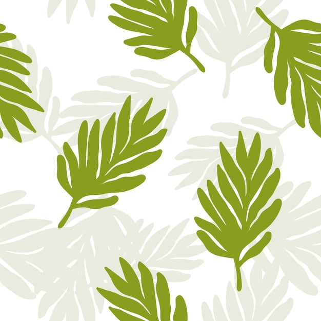 Hojas tropicales patrón sin costuras telón de fondo floral papel tapiz de decoración inspirado en Matisse fondo de forma orgánica simple diseño para la superficie de envoltura de impresión textil de tela