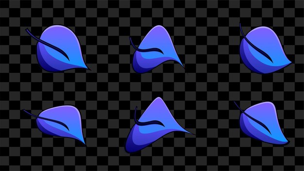 hojas vectoriales azules. hermosos motivos naturales elegantes degradados. se puede utilizar para textiles, pegatinas