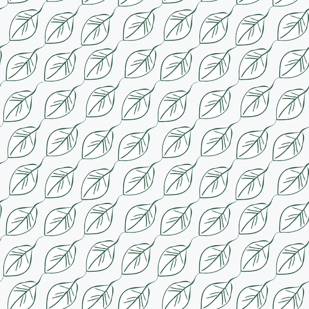 Vector hojas de vegetación patrón sin costuras para el diseño de superficies papel tapiz de álbum de recortes textiles fondo vectorial de follaje de arte de línea floral