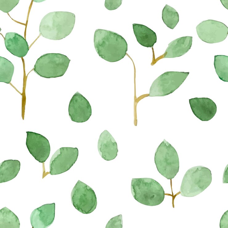 Vector hojas verdes botanicalwatercolor de patrones sin fisuras