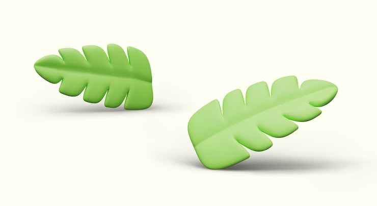 Vector hojas verdes claras realistas con bordes dentados elementos decorativos lindos en estilo de dibujos animados