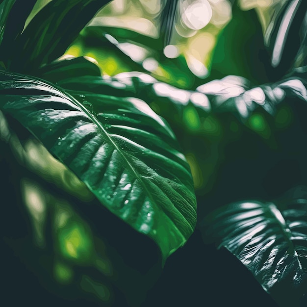 Vector hojas verdes en el jardinhojas verdes en el jardinhojas verdes fondo flora follaje