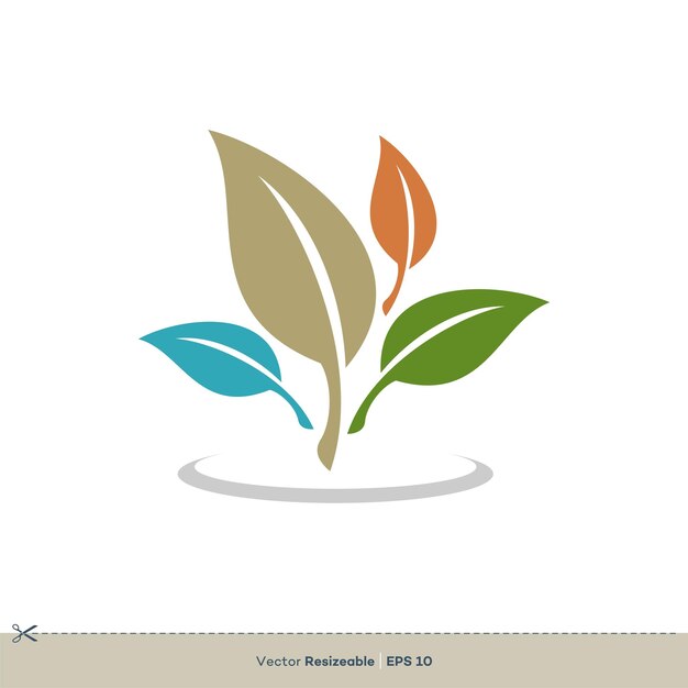 Hojas verdes vector Logo plantilla ilustración diseño Vector EPS 10