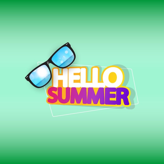 Vector hola banner de gafas de verano