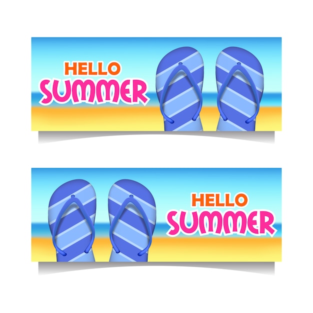 Hola banner de playa verano