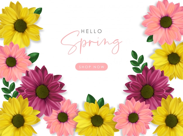 Hola banner de primavera