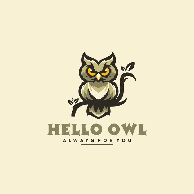 Hola búho logo design