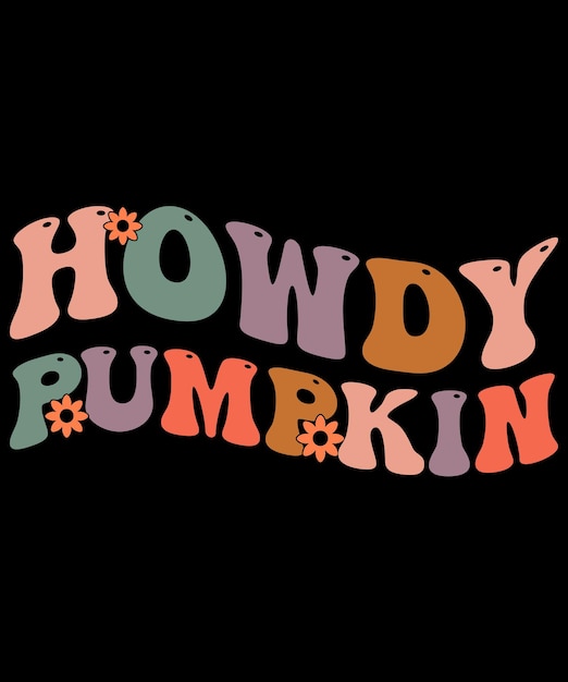 Hola calabaza diseño de camiseta ondulada retro de Halloween