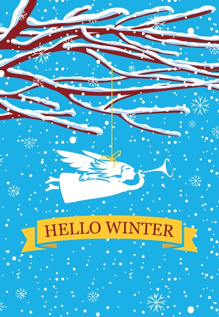 Hola cartel de invierno
