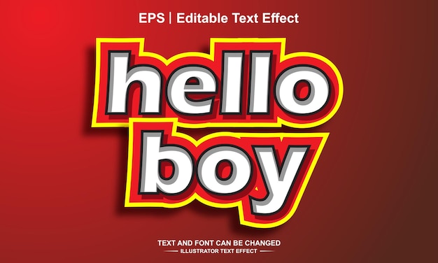 hola chico efecto de texto editable