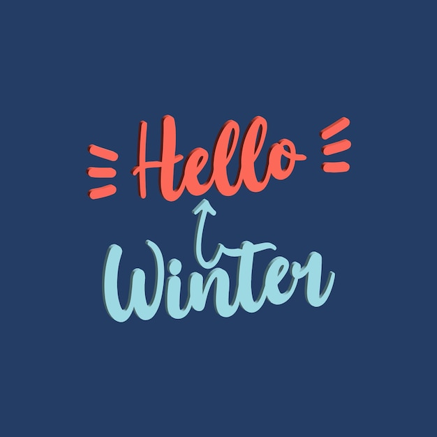 Hola, citas de invierno diseño gráfico de camiseta