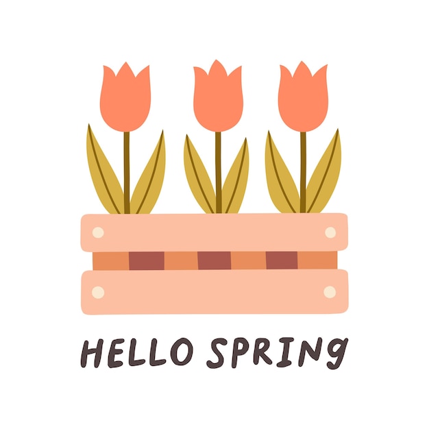 Vector hola, citas de primavera diseño de impresiones dibujadas a mano florales de primavera frases positivas para tarjetas adhesivas