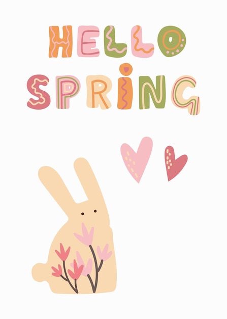 Hola, conejo de la primavera.