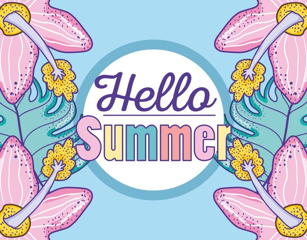 Hola dibujos animados de verano vector ilustración diseño gráfico