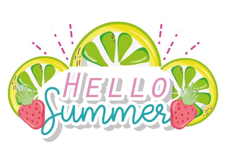 Vector hola dibujos animados de verano