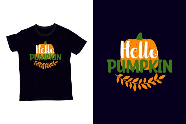 hola diseño de camiseta de calabaza