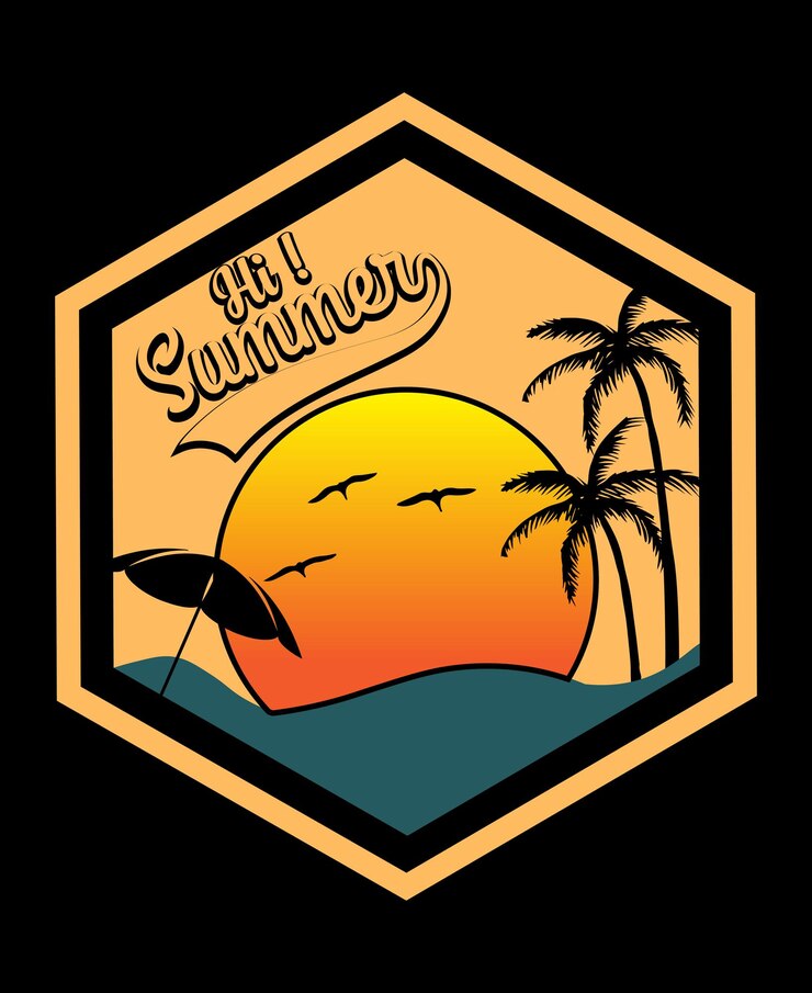 Hola diseño de camiseta de verano estilo vintage