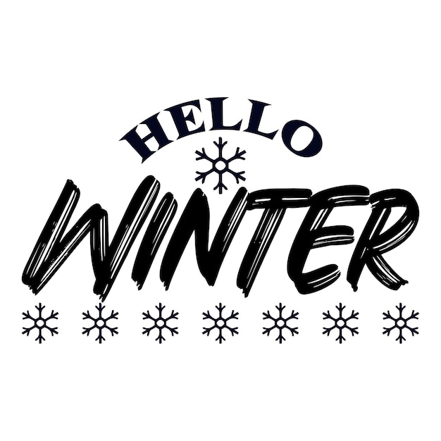 Hola diseño de invierno banner tipografía