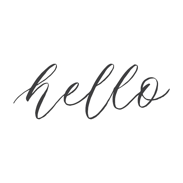 Hola diseño de letras de caligrafía