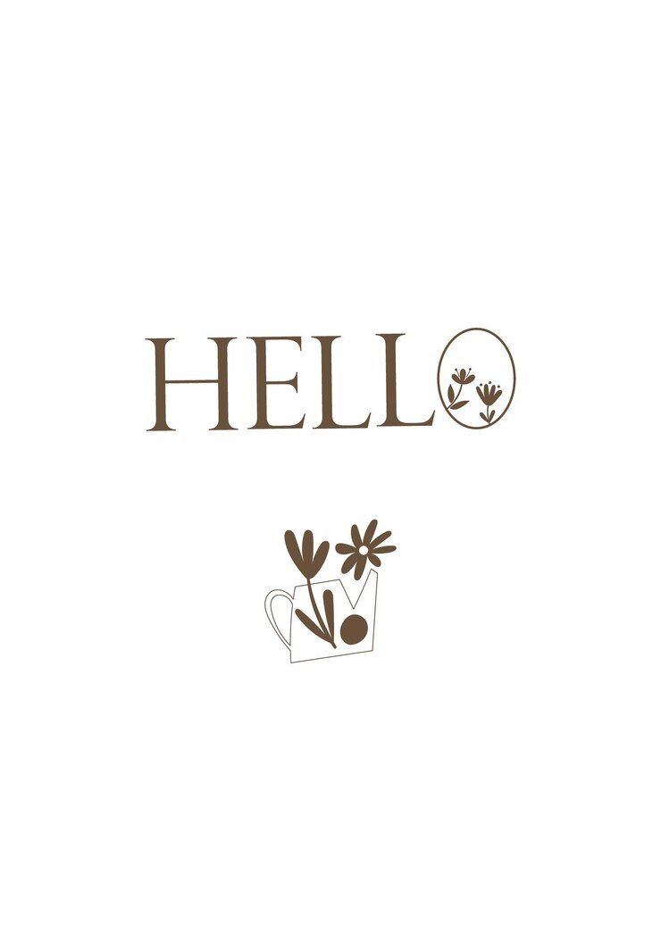 Vector hola - diseño de plantilla de tarjeta de felicitación. ilustración vectorial.