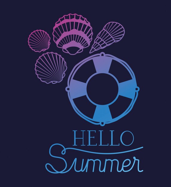 Hola diseño de verano con conchas.