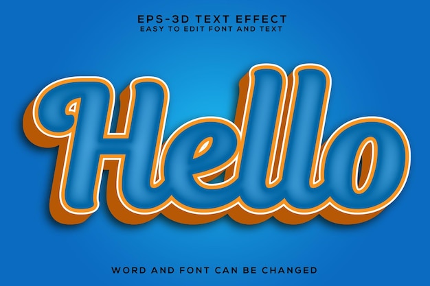 Hola efecto de texto 3d
